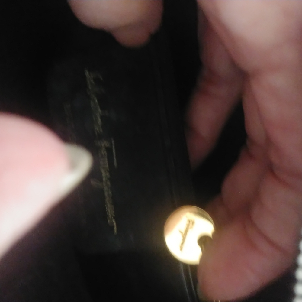 Ferragamo Black Suede Bag with Gold Accents - Picture 10 of 15